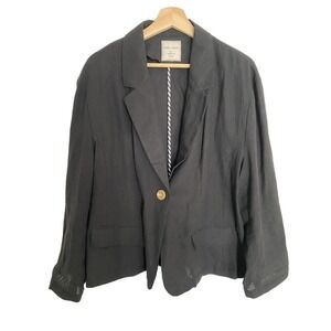 Sherry Taylor black coat / blazer Linen and Rayon brand, size 3X